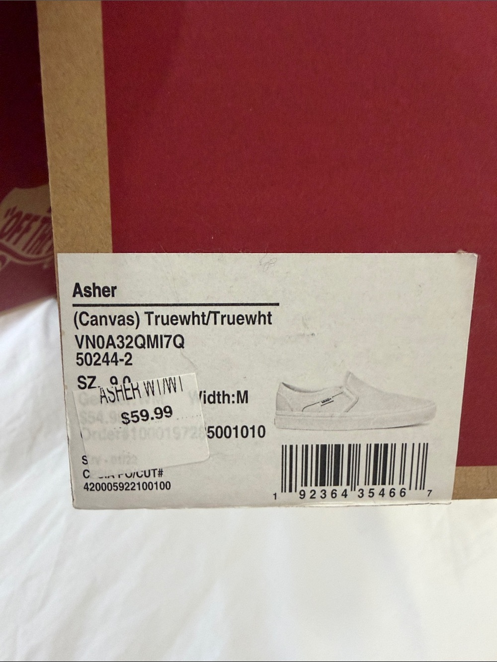 Vans White Classic Slip-On Canvas Loafers - Picture 4 of 5